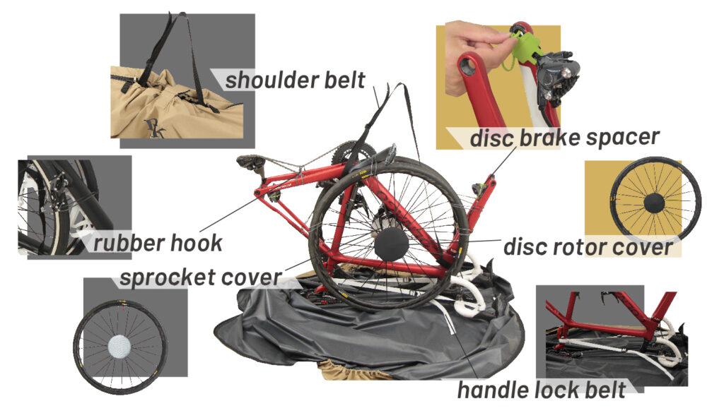 内祝い 自転車 ロードバイク 輪行 ツアーバッグ RK-03DR ディスクブレーキスペーサー ディスクローター